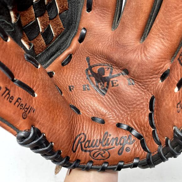 Rawlings Red-Brown & Black 12" Fastpitch Softball Glove Mitt RHT Leather - Picture 8 of 9